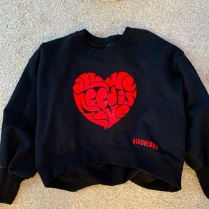 Black high low cropped hoodie